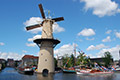 Tall wind mill in Schiedam, the Dutch gin city